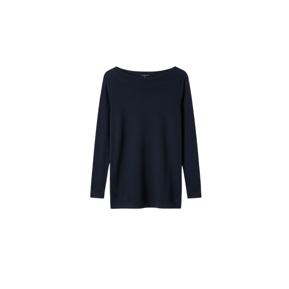 EILEEN FISHER Merino Wool Lightweight Sweater Bateau Boat Neck Long Sleeve XS
